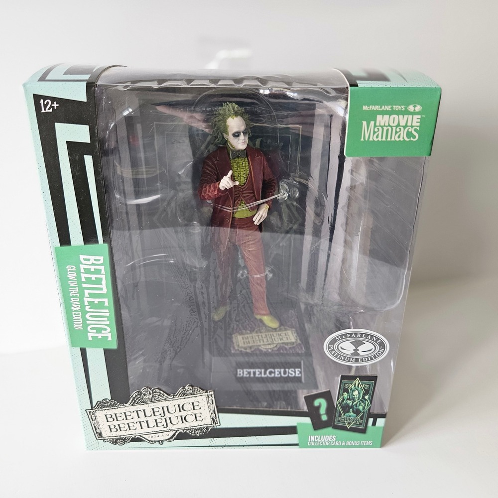 McFarlane Movie Maniacs Beetlejuice Glow In The Dark Platinum Limited Edition